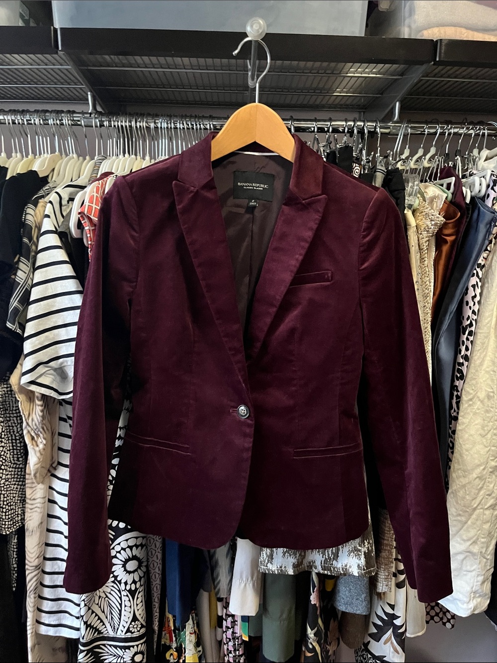 BANANA REPUBLIC VELVET CLASSIC BLAZER SZ 2